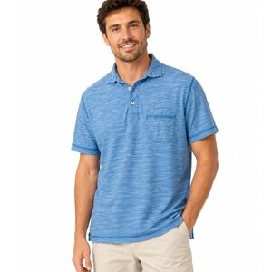Rodd & Gunn Mens Blue Pocket Polo Shirt Short Sleeve Striped Preppy Casual | M